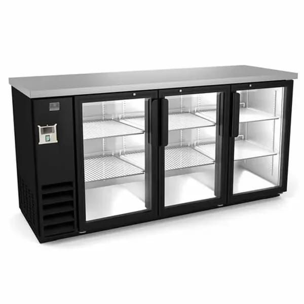 Kelvinator KCHBB72G Stainless Steel Top Back Bar Cooler with Glass Doors 73"W — view 2