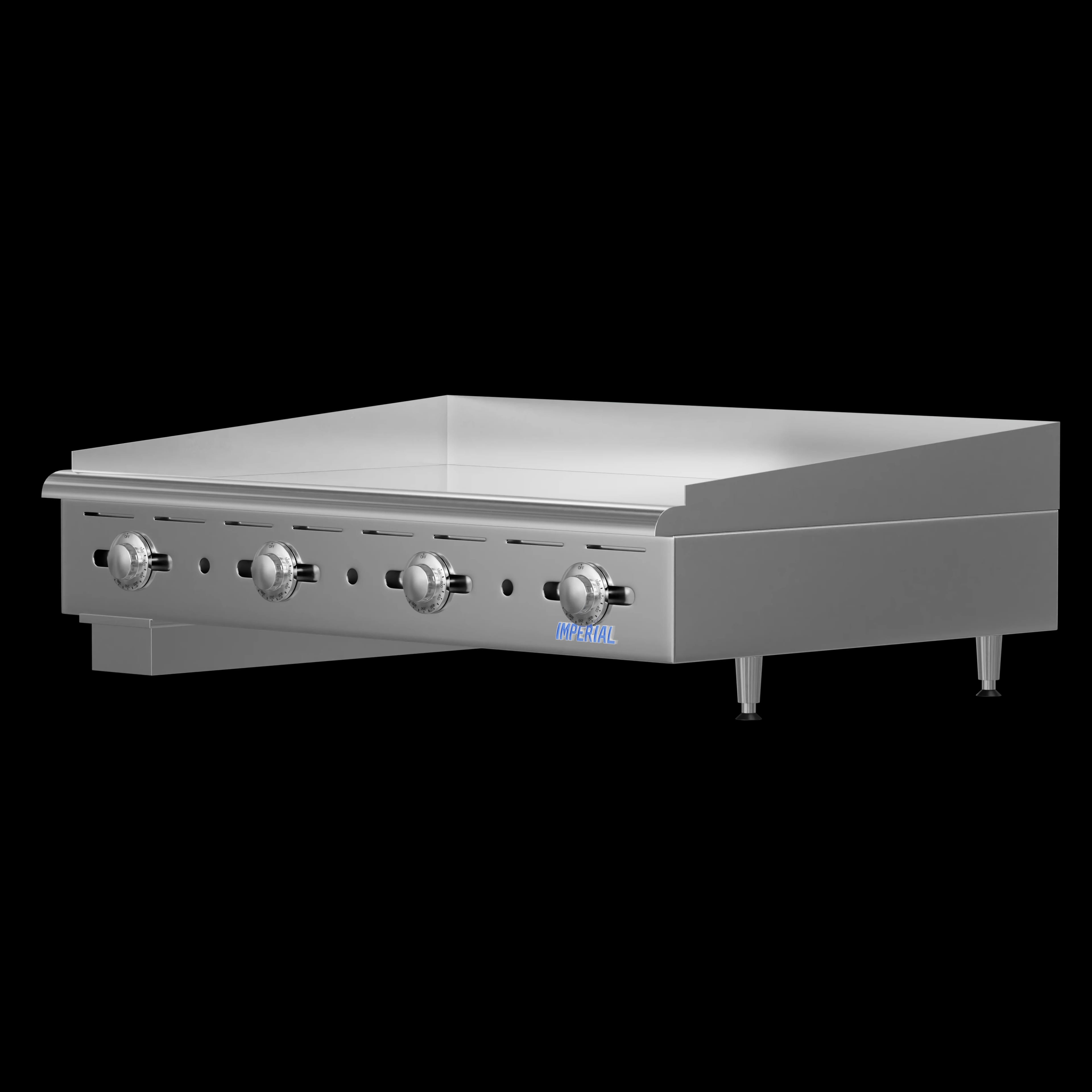 Imperial IMGA-4828 1 Pro Series Gas Countertop Griddle 48 Inch Wide Manual Control Rectangle Polished Steel 1 Inch Thick Plate Heavy-Duty — Natural Gas, 120000 BTU — view 3