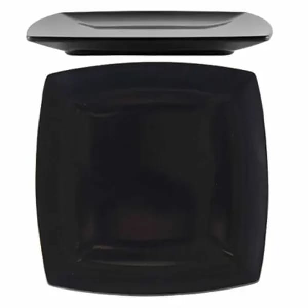 Thunder Group 29012BK Classic Black 12" x 12" Square Melamine Plate | Case of 12 — view 2