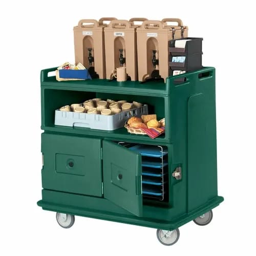 Cambro MDC24192 2-Compartment Granite Green Beverage Service Cart — view 2
