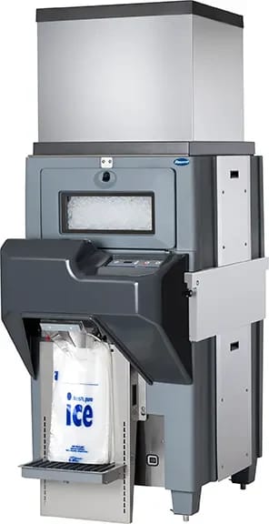 Follett Ice Pro™ Series DB650SA Freestanding Ice Bagging/Dispensing Bin 650 Pound Capacity Push-Button Actuation Cube, Nugget Style Ice — 220V, 1PH — view 1