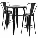 Flash Furniture CH-31330B-2-30GB-GN-GG Green Galvanized Steel Bar Stool and Table Set with Two Bar Stools — view 5