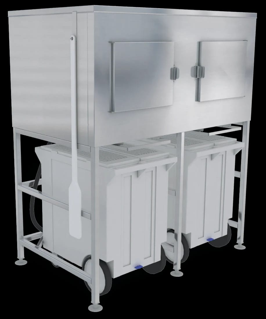 Kloppenberg SPS-2-G Gravity Dispense Ice Bin 1800 Pound Capacity Stainless Steel Interior Cube, Flake, Nugget Ice Compatibility — view 1
