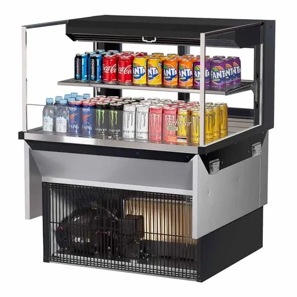 Turbo Air TOM-36L-UFD-B-2SI-N Black Drop-In Open Display Case Merchandiser 35-7/8"W — view 1