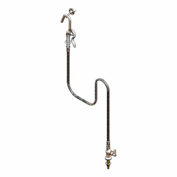 T&S B-0305-102A-CR Single Hole Deck Mount Pantry Base with 68" Hose — view 1