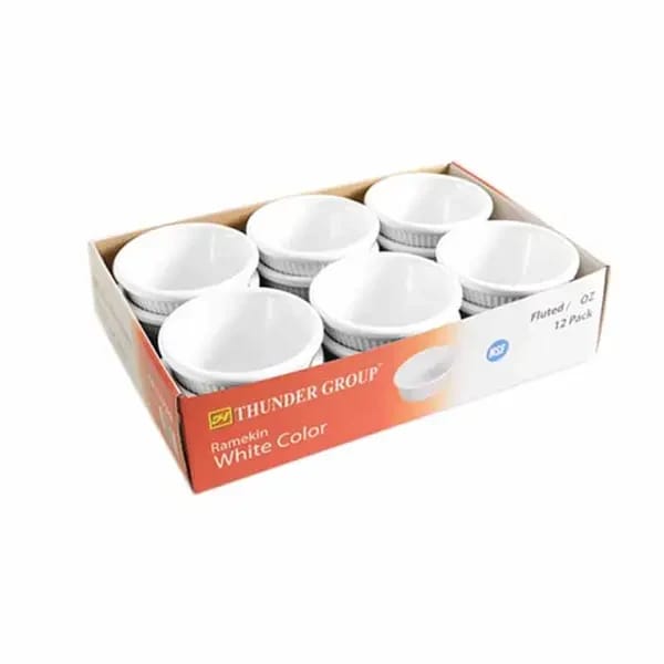 Thunder Group ML531W1R White 3 oz. Fluted Melamine Ramekin | Pack of 12 — view 2