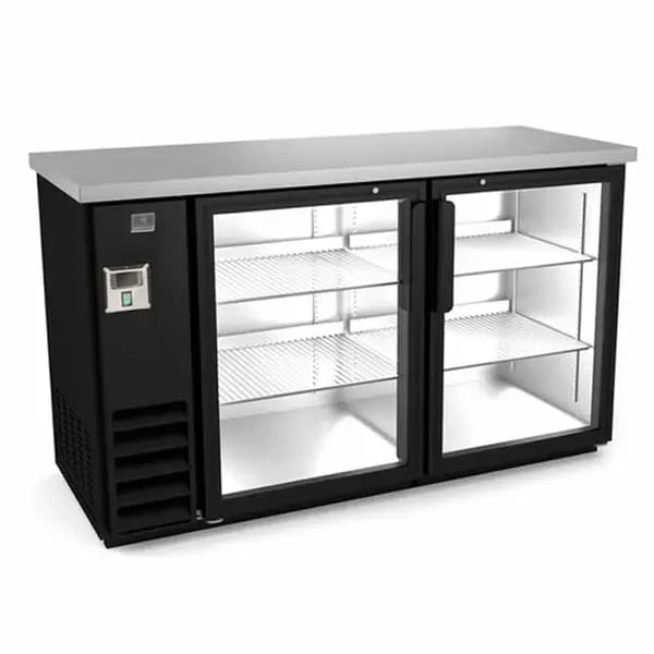 Kelvinator KCHBB60G Stainless Steel Top Back Bar Cooler with Glass Doors 61"W — view 2