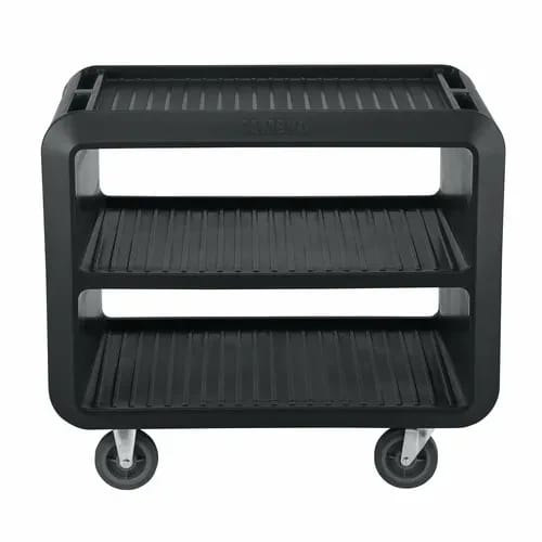Cambro SC337110 3-Shelf 600 Lb. Capacity Black Utility Bus Cart — view 1