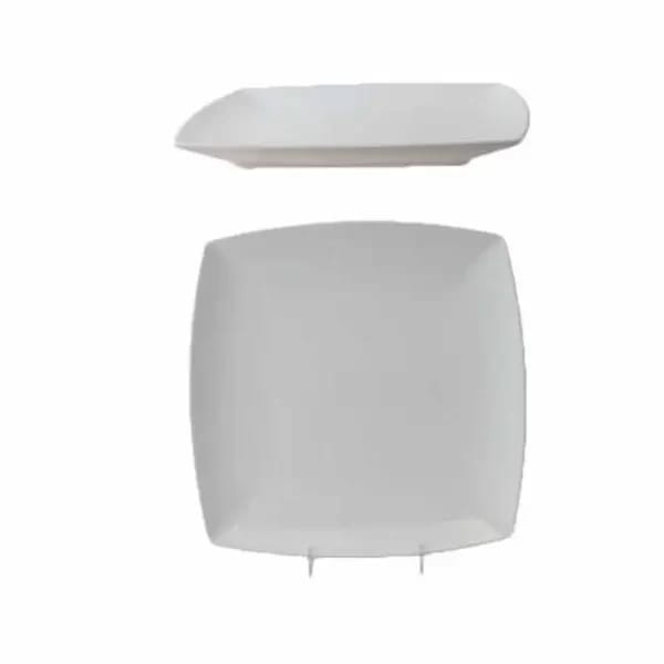 Thunder Group 29010WT Classic White 10" x 10" Square Melamine Plate | Case of 12 — view 1