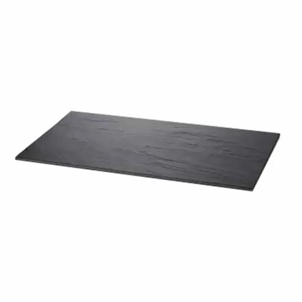Tablecraft MG1 Frostone Black Slate Rectangular Melamine Serving Tray 20-3/4" x 12-3/4" — view 2