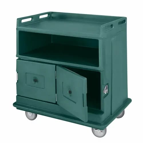 Cambro MDC24F192 2-Compartment Granite Green Beverage Service Cart — view 1