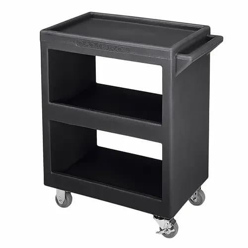 Cambro BC2254S110 3-Shelf 350 Lb. Capacity Black Utility Bus Cart — view 2