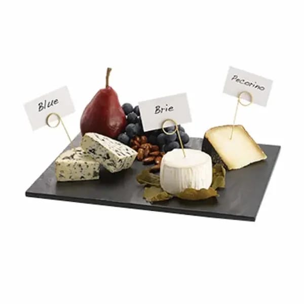 Tablecraft MG2 Frostone Black Slate Rectangular Melamine Serving Tray 12-3/4" x 10-3/8" — view 1
