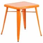 Flash Furniture CH-31330-29-WH-GG 23-3/4" Square Dining Height Galvanized Steel White Table — view 4