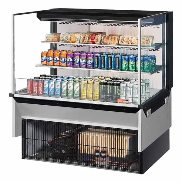 Turbo Air TOM-48L-UF-B-3SI-N Black Drop-In Open Display Case Merchandiser 47-7/8"W — view 1