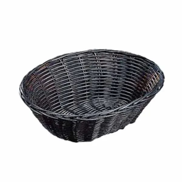 Tablecraft 2474 Black Oval Woven Basket 9" x 6" x 2-1/4 | Case of 12 — view 2