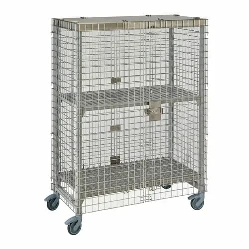 Cambro Camshelving CPMU244867SUPKG Stainless Steel Premium Mobile Security Cage 50-1/4"W X 26-3/4"D X 67-3/4"H — view 2