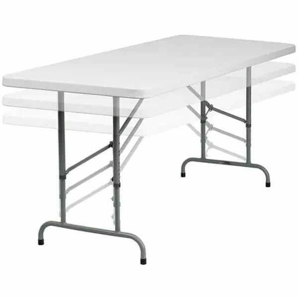 Flash Furniture RB-3072ADJ-GG 30" x 72" Granite White Plastic Top Folding Table — view 1