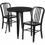 Flash Furniture CH-51090TH-2-18VRT-BL-GG Blue Metal Table and Chair Set with Two Chairs — view 3