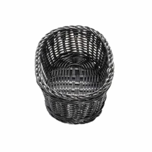 Tablecraft M2474 Oval Black Woven Ridal Basket 9-1/4" x 6-1/4" x 3-1/4 | Case of 12 — view 1