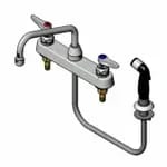 T&S B-1157 8" Wall Mount Workboard Faucet with 8" Swing Spout Nozzle and Spray Hose — view 6
