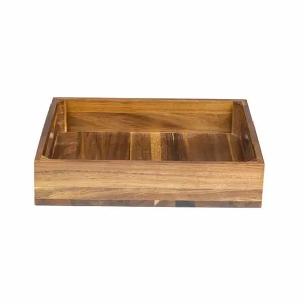 Tablecraft CRATESB12 Half Size Brown Wood Display Crate 2-3/4" Deep — view 1