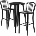 Flash Furniture CH-51080BH-2-30VRT-BL-GG Blue Metal Bar Stool and Table Set with Two Bar Stools — view 5