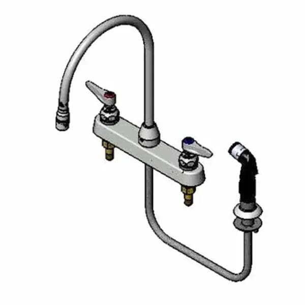 T&S B-1174 8" Deck Mount Lavatory Faucet with 8" Swing Spout Nozzle — view 2