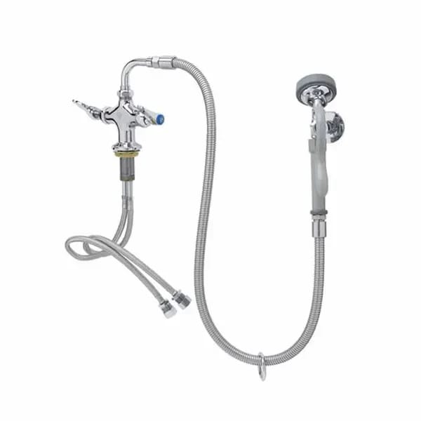 T&S B-0160 Single Hole Deck Mount Pre-Rinse Faucet with 44" Hose Spray Assembly with Spray Hose — view 2