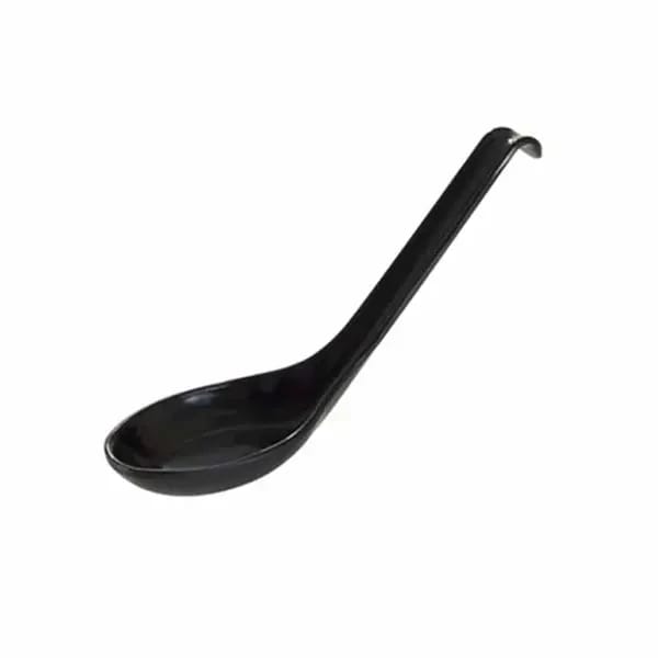 Thunder Group 7200BK Classic Black 5/8 oz. Melamine Soup Spoon | Case of 60 — view 1