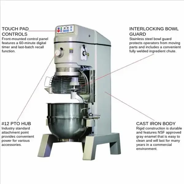SP62P 60 Quart Pizza Mixer — view 3
