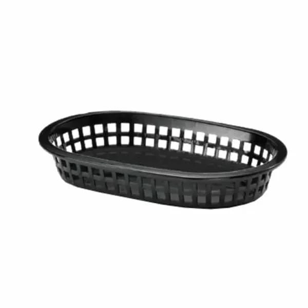 Tablecraft 1073BK A La Carte Black Oval Platter Basket 9-1/4" x 6" x 1-1/2" | Case of 36 — view 2