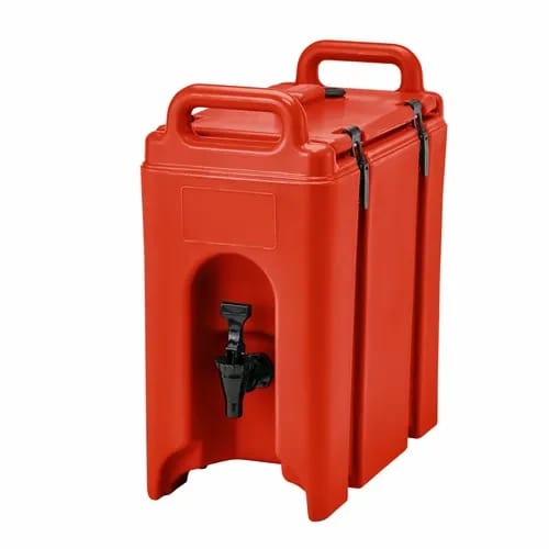 Cambro Camtainer 250LCD158 2-1/2 Gallon Insulated Hot Red Beverage Dispenser — view 1