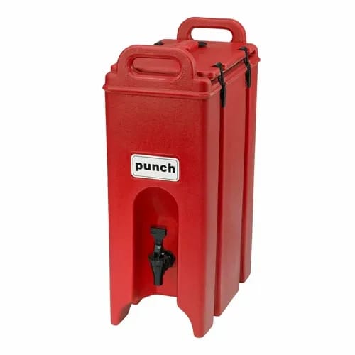 Cambro Camtainer 500LCD158 4-3/4 Gallon Insulated Hot Red Beverage Dispenser — view 1
