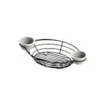 Tablecraft BK17412 Black Metal Artisan Oval Basket 11-3/4" x 9" x 3" — view 5