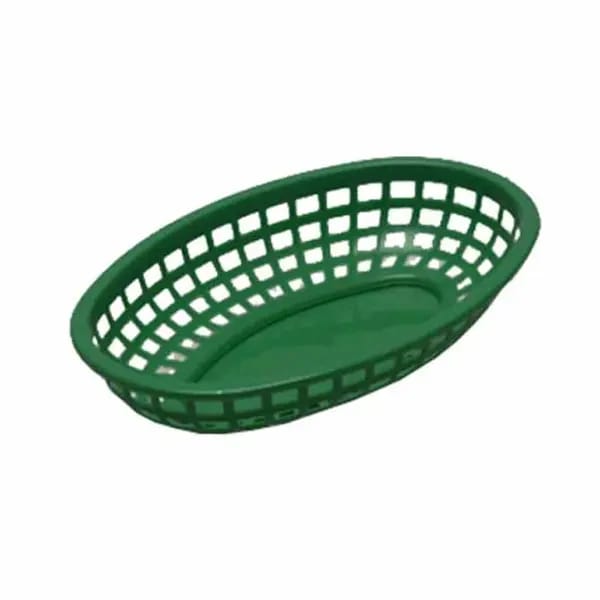 Tablecraft 1074FG Forest Green Oval Platter Basket 9-1/4" x 6" x 1-3/4" | Case of 36 — view 2