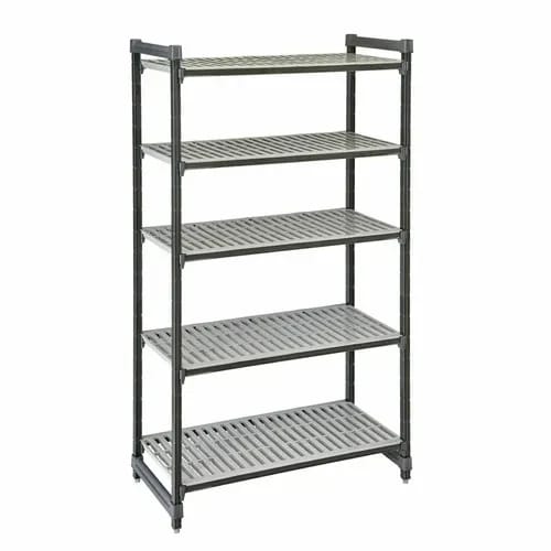 Cambro Camshelving ESU182472V5580 5-Shelf Polypropylene Brushed Graphite Shelving Kit 24"W X 18"D X 72"H — view 2