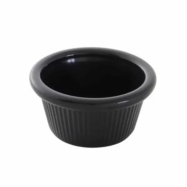 Thunder Group PL509BL1 2 oz. Fluted Black Plastic Ramekin | Case Of 12 — view 1