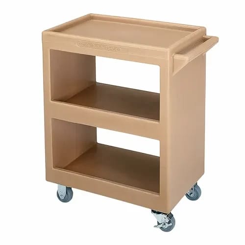 Cambro BC225157 3-Shelf 350 Lb. Capacity Coffee Beige Utility Bus Cart — view 2