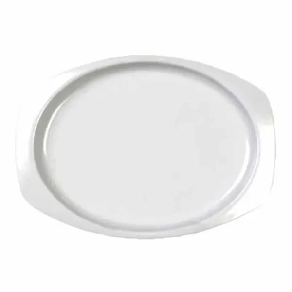 Thunder Group NS215W NuStone White 15" x 10-5/8" Rectangular Melamine Platter | Case of 12 — view 2