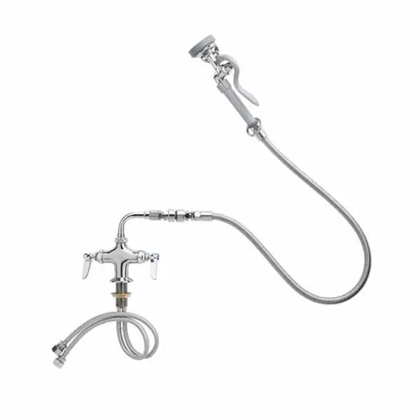 T&S B-0200-44H-VB Single Hole Deck Mount Pre-Rinse Faucet with 44" Spray Hose and Wall Hook — view 1