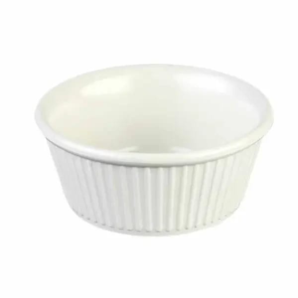 Thunder Group ML533B1 Bone 3-1/2 oz. Fluted Melamine Ramekin | Case of 12 — view 1