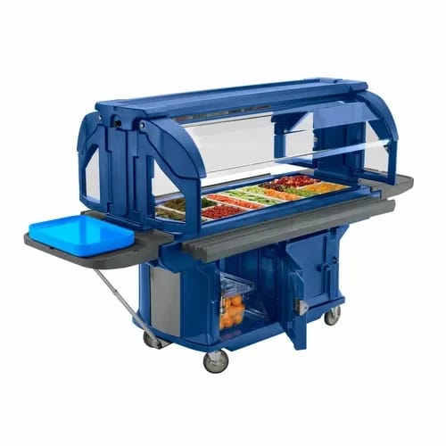 Cambro Versa Food Bar VBRUHD6186 5-Pan Navy Blue Cold Food Serving Counter — view 2