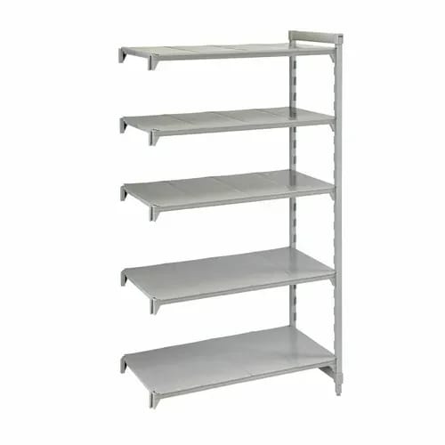 Cambro Camshelving CPA212484S5PKG 5-Shelf Polypropylene-Covered Steel Posts Speckled Gray Shelving Kit 24"W X 21"D X 84"H — view 2
