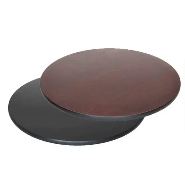 Modesto 36" Round Black/Mahogany Dual-Sided Table Top — view 1