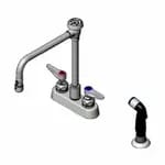 T&S B-1156 4" Wall Mount Workboard Faucet with 8" Swing Spout Nozzle and Spray Hose — view 3