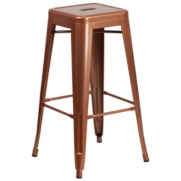 Flash Furniture ET-BT3503-30-POC-GG Copper Galvanized Steel Bar Stool — view 2