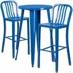 Flash Furniture CH-51080BH-2-30VRT-BK-GG Black Metal Bar Stool and Table Set with Two Bar Stools — view 4