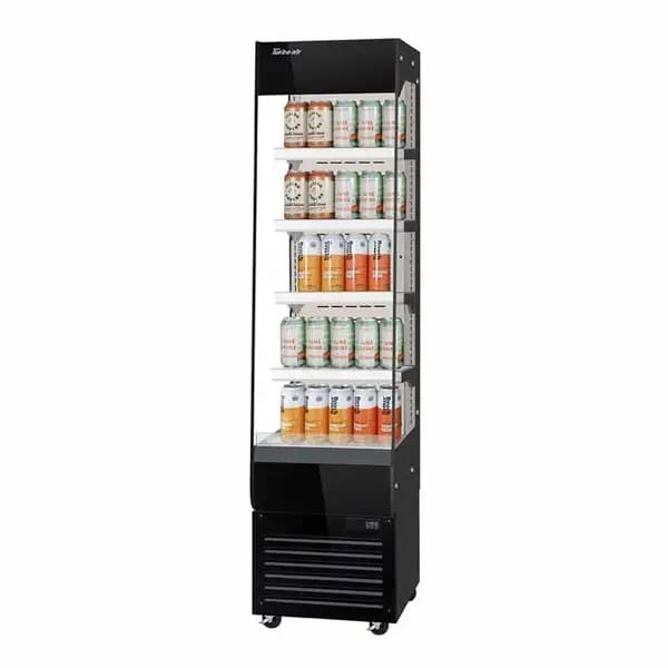 Turbo Air TOM20-75N-B Vertical Black Open Display Case Merchandiser 19-5/8"W — view 1