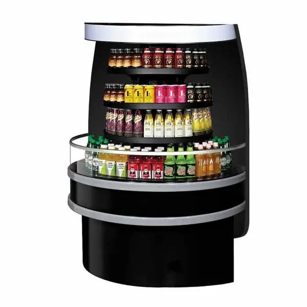 Turbo Air TIOM-48RB-N Black Semicircle Open Island Display Case Merchandiser 48"W — view 1